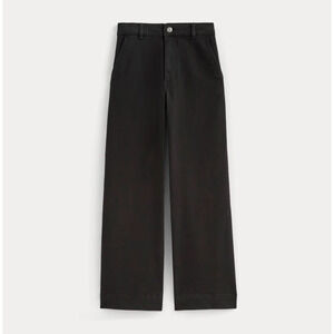 Everlane Utility Wide Leg Pant Crop Womens Black 6 High Rise Flat Front Twill